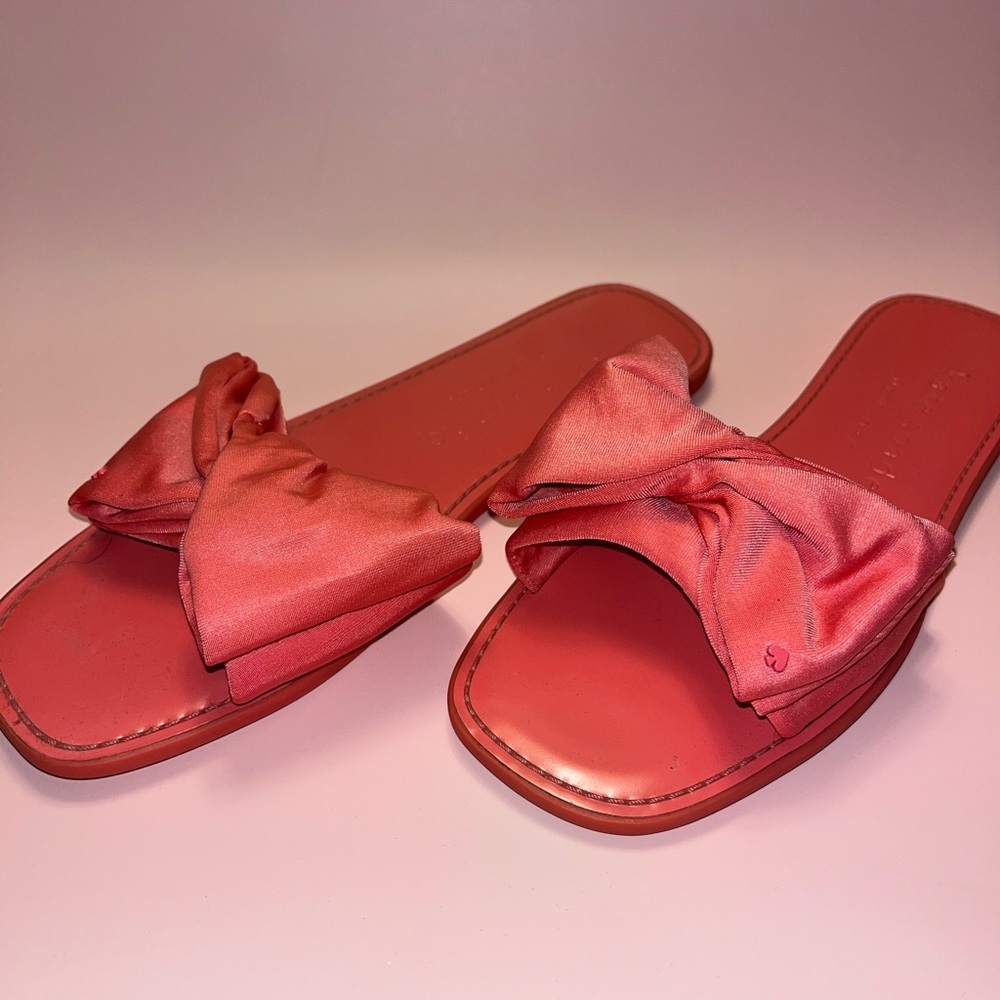 Kate Spade ♠️ Beachy Flats /Silky Bow Summer Slides - Elegant & Comfortable 8.5 - Picture 3 of 12